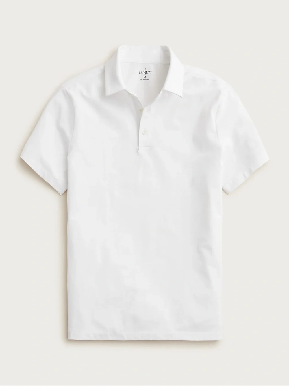 NWT J.Crew Flex Piqué Performance Polo Shirt Solid White Men’s XS